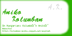 aniko kolumban business card